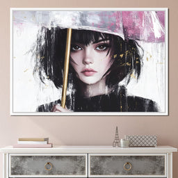 Whispering Elegance Beneath Rain - NicheCanvas