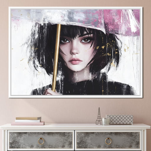 Whispering Elegance Beneath Rain Canvas Print