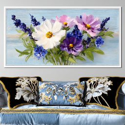 Oil Bouquet Pastel Meadow Flowers - NicheCanvas