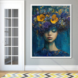 Floral Dreams in Indigo Depths - NicheCanvas
