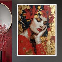 Golden Petals Dreaming Beauty - NicheCanvas