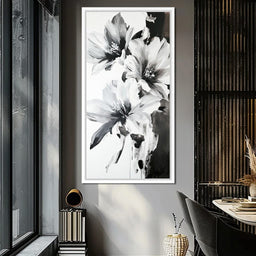 Monochrome Flora Harmony - Wildrose Creations - NicheCanvas