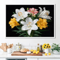 Midnight Lily Bouquet Bloom - NicheCanvas
