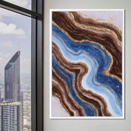 Golden River Geode Swirl - NicheCanvas