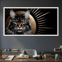 Golden Feline Radiant Majesty - NicheCanvas