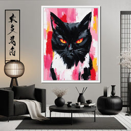 Nocturnal Panther Fire Eyes - NicheCanvas