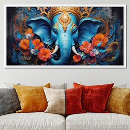 Elephant's Floral Harmony - NicheCanvas