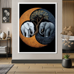 Elephant Yin-Yang - TooplesArt - NicheCanvas