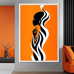 Ebony Flow on Tangerine Dreams - TooplesArt - NicheCanvas