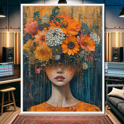 Blossoming Silence Dripping Gold - NicheCanvas