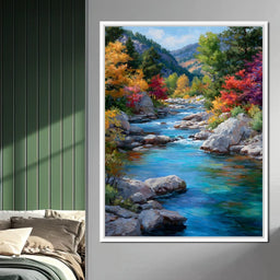 Autumn River Canyon Light - NicheCanvas