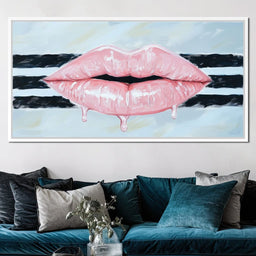 Pink Allure on Striped Horizon - NicheCanvas