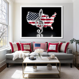 Patriotic Melody Stars Stripes - NicheCanvas