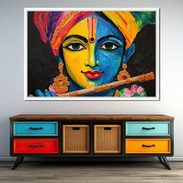 Divine Radiance of Vibrant Krishna - NicheCanvas