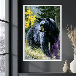 Solitary Forest Black Bear Rises - NicheCanvas