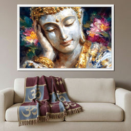 Golden Buddha Lotus Reverie - NicheCanvas