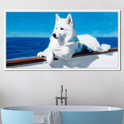 Oceanic Vista Canine Majesty - NicheCanvas