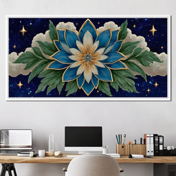 Celestial Lotus Under Cosmic Stars - NicheCanvas