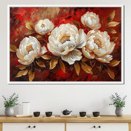 Golden Petals on Fiery Bloom - NicheCanvas
