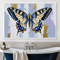 Blue Swallowtail Gold Drift - NicheCanvas