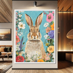 Charming Bunny Among Blossoms - NicheCanvas