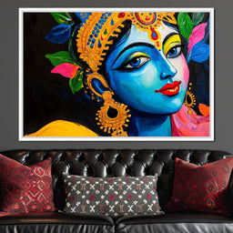 Divine Blue Muse of Krishna - NicheCanvas