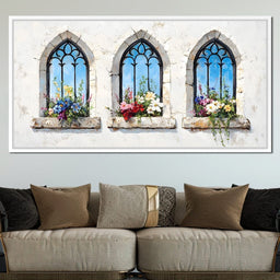 Floral Elegance Through Arches - NicheCanvas