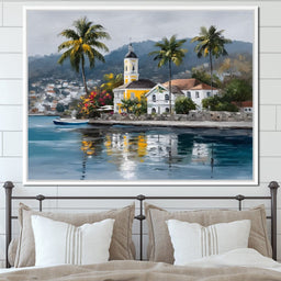Tropical Harbor Church View - NicheCanvas