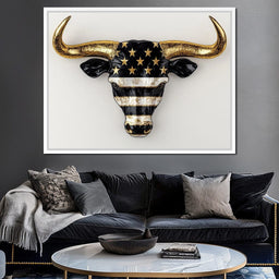 Majestic Gold Horned Bull - NicheCanvas