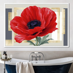 Bold Poppy Bloom Portrait - NicheCanvas