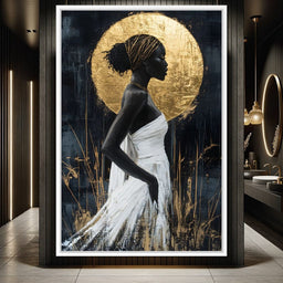 Golden Halo Grace Silhouette - NicheCanvas