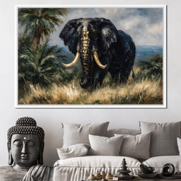Majestic Elephant Safari Gold - NicheCanvas