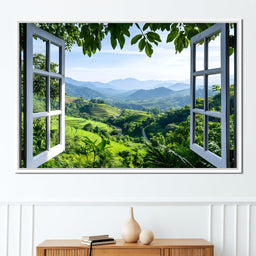 Open Window Over Terraced Valleys - NicheCanvas