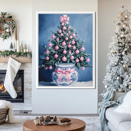 Holiday Fir With Pink Baubles - NicheCanvas