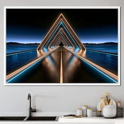 Infinite Path Toward The Neon Horizon - NicheCanvas