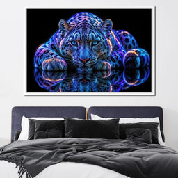 Bioluminescent Snow Leopard - TooplesArt - NicheCanvas