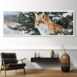 Winter Red Fox Pine Watcher - NicheCanvas