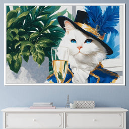 White Feline Toast - NicheCanvas