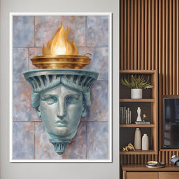 Liberty Torch Flame Portrait - NicheCanvas