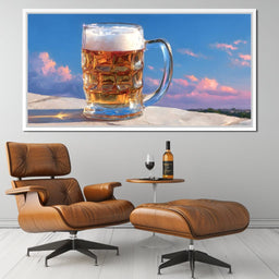 Golden Beer Reflections - NicheCanvas