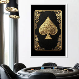 Golden Elegance Spade Design - NicheCanvas