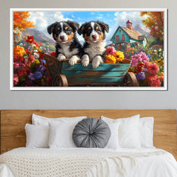 Puppy Paradise in Bloom - NicheCanvas