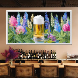 Floral Harmony with Golden Brew - NicheCanvas