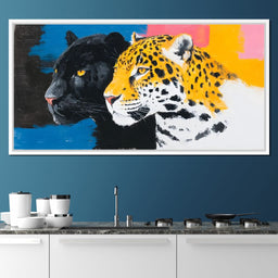 Dual Leopard Heads Pop Painting - NicheCanvas