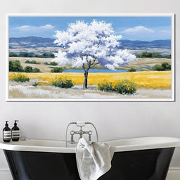 White Blossom Meadow Vista - NicheCanvas