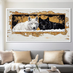 Wolves in Snow - NicheCanvas