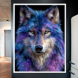 Galactic Wolf Night Watcher - NicheCanvas