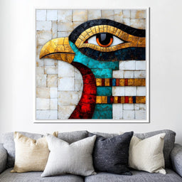 Falcon's Luminous Mosaic - NicheCanvas