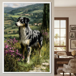 Australian Shepherd Meadow Sentinel - NicheCanvas