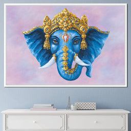 Ornate Blue Elephant Majesty - NicheCanvas